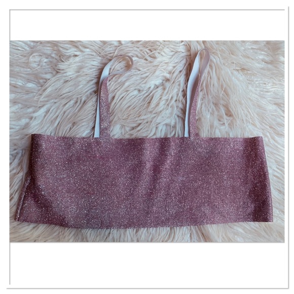 Cape Clique Metallic Crop Top Pink Shimmery Size 6 New - Picture 4 of 6